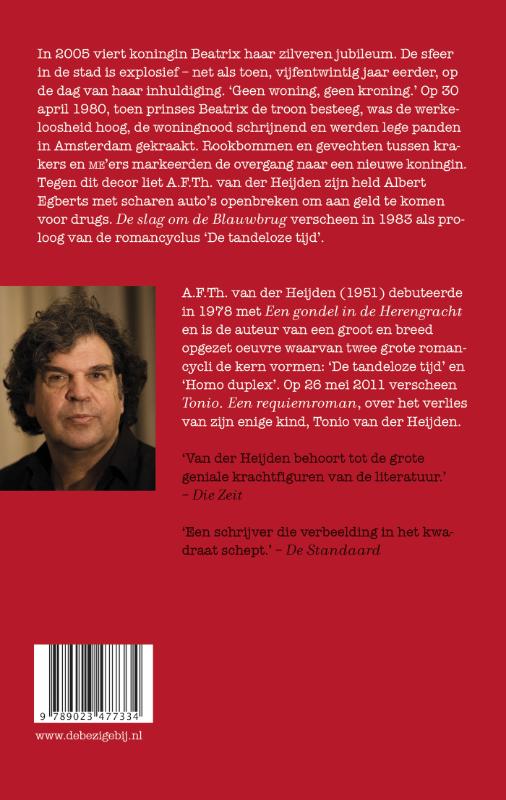 Achterkant van De slag om de Blauwbrug