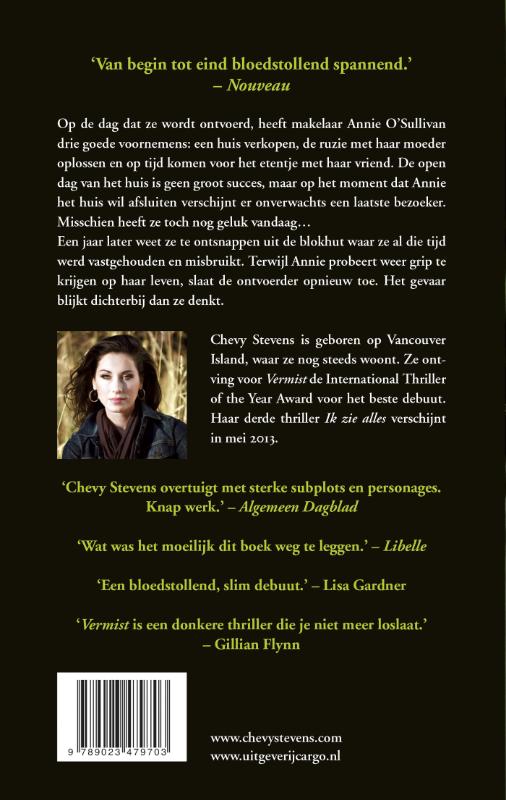 Achterkant van Vermist