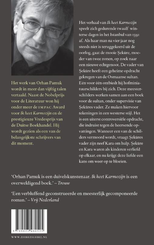 Achterkant van Ik heet Karmozijn