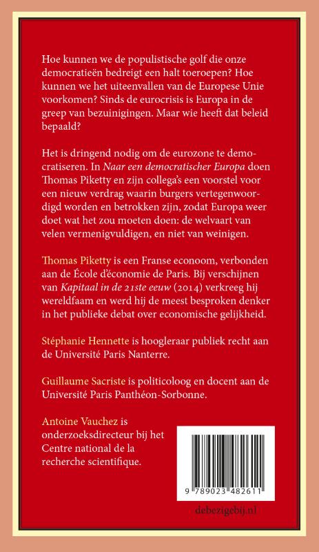 Achterkant van Naar een democratischer Europa