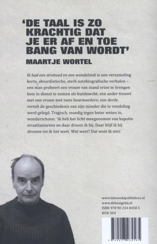 Achterkant van Ik had een strohoed en een wandelstok