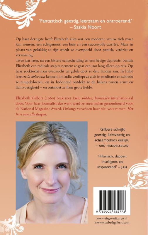 Achterkant van Eten, bidden, beminnen