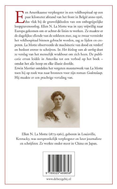Achterkant van Het kielzog van de oorlog