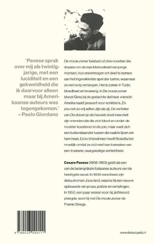 Achterkant van De mooie zomer
