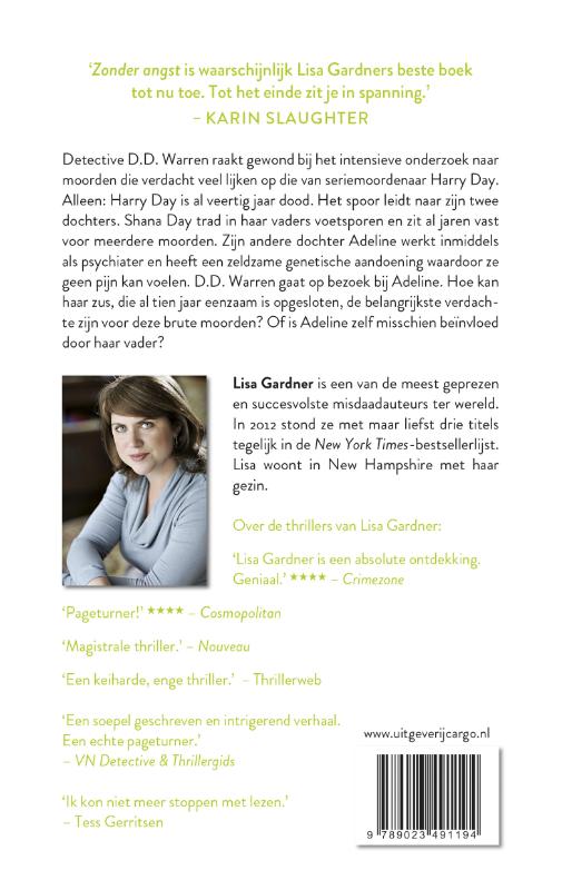 Achterkant van Zonder angst