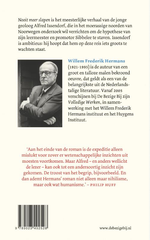 Achterkant van Nooit meer slapen