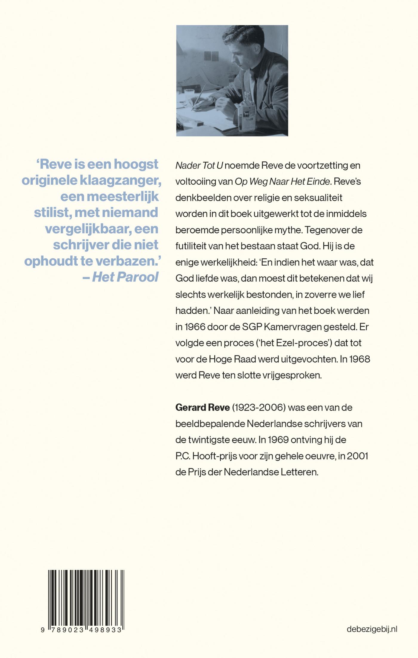 Achterkant van Nader tot U