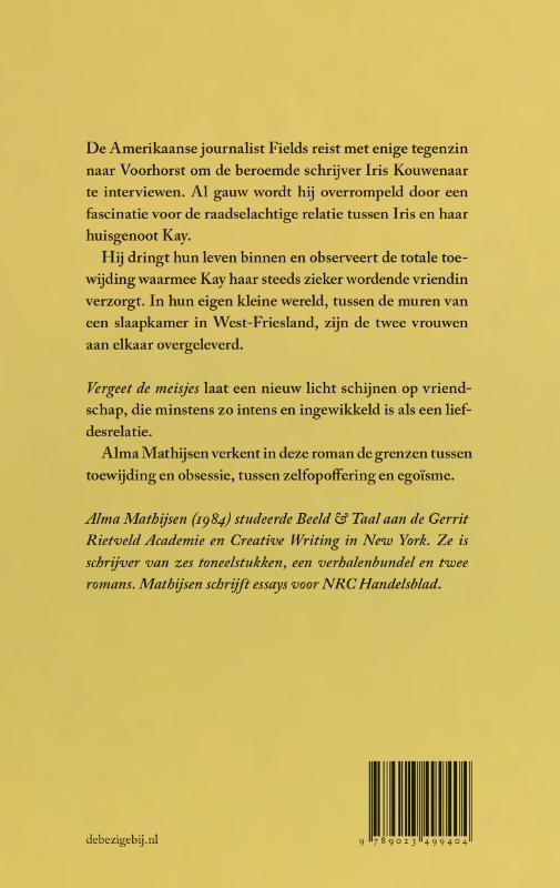 Achterkant van Vergeet de meisjes