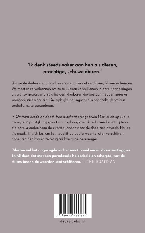 Achterkant van Omtrent liefde en dood
