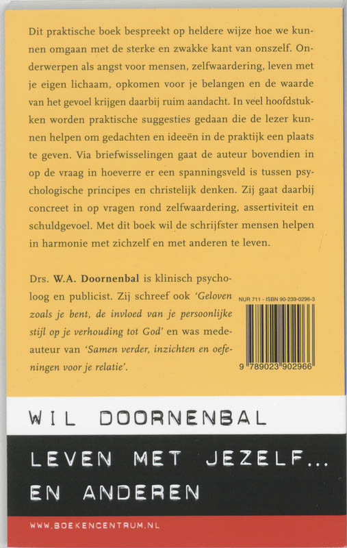 Achterkant van Leven met jezelf ...en anderen