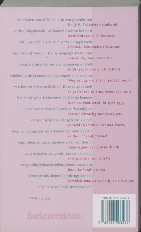 Achterkant van Vertelkunst in de bijbel