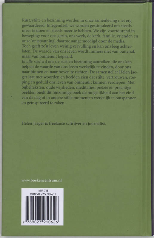 Achterkant van In alle rust
