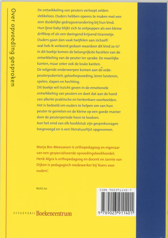 Achterkant van Opvoeden van peuters