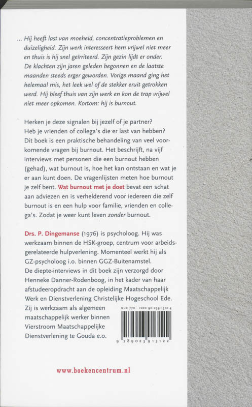 Achterkant van Wat burnout met je doet