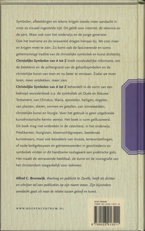 Achterkant van Christelijke symbolen van A tot Z