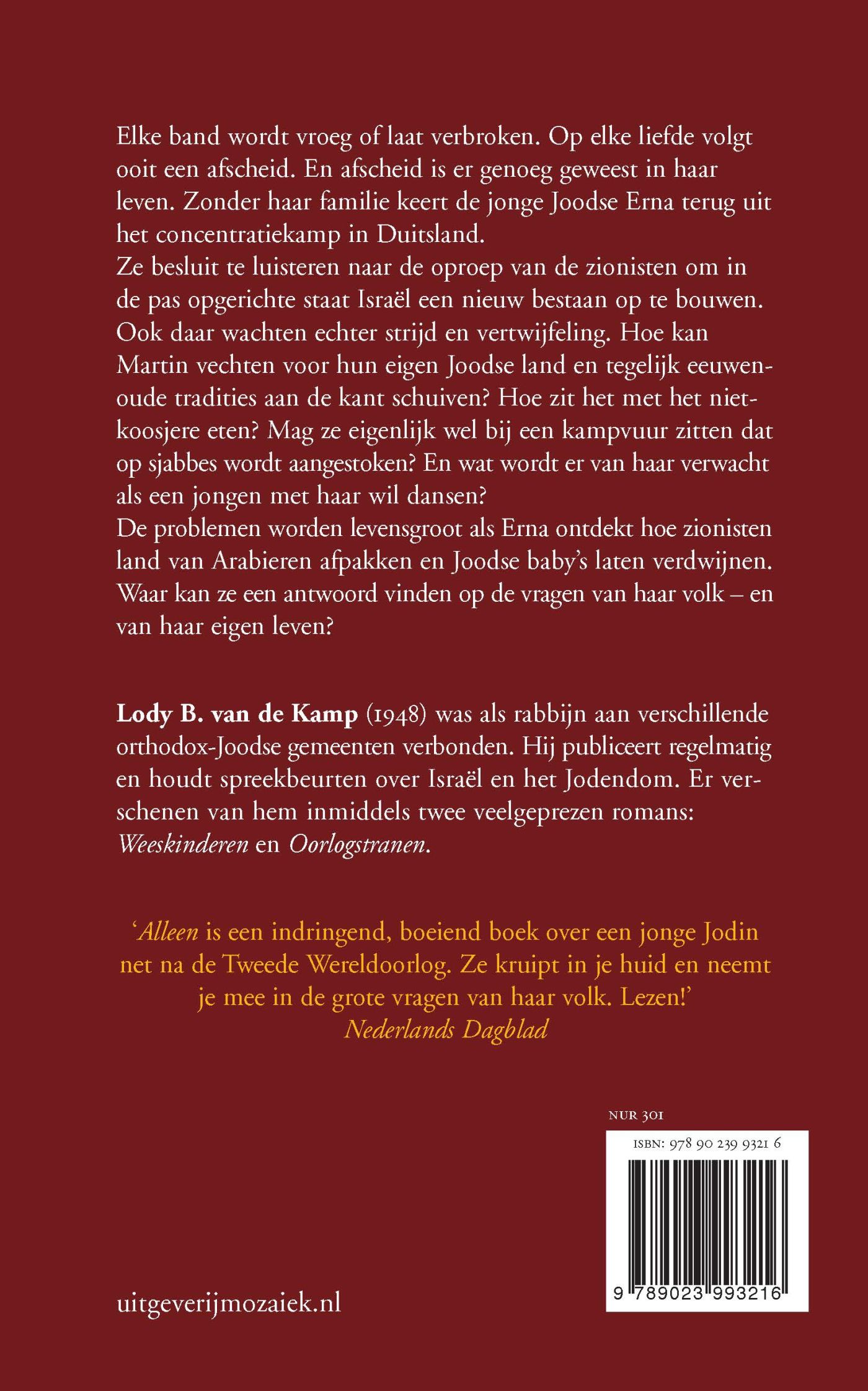 Achterkant van Alleen