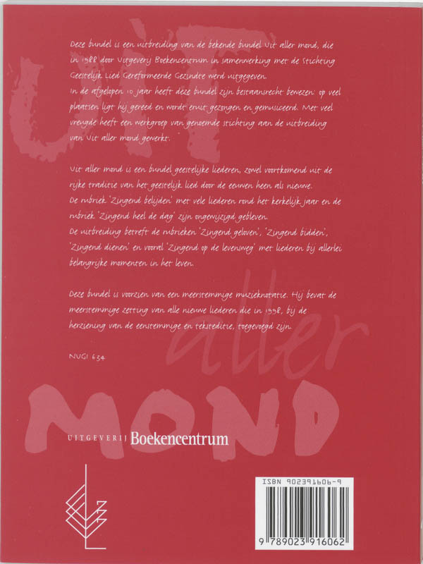 Achterkant van Uit aller mond...