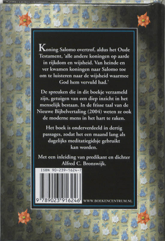 Achterkant van Wijze woorden van Salomo