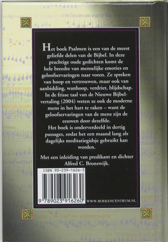 Achterkant van Wijze woorden uit de Psalmen