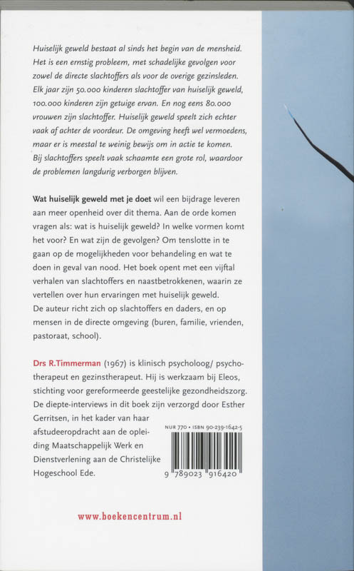Achterkant van Wat huiselijk geweld met je doet