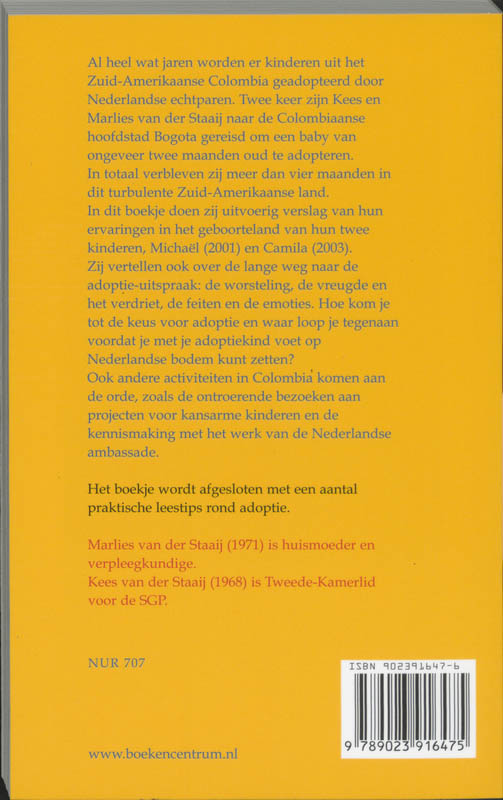 Achterkant van Liefs uit Bogota