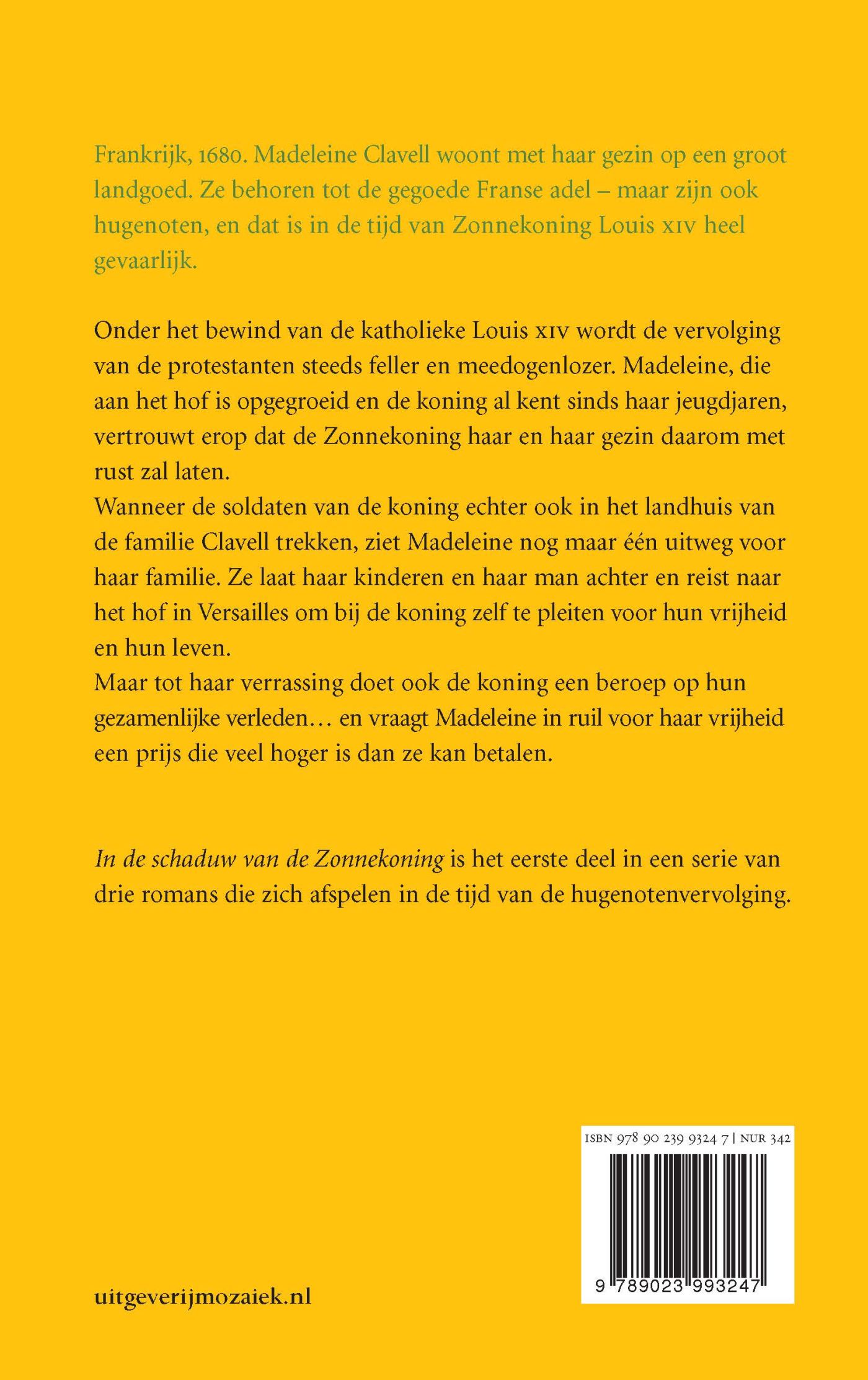 Achterkant van In de schaduw van de zonnekoning