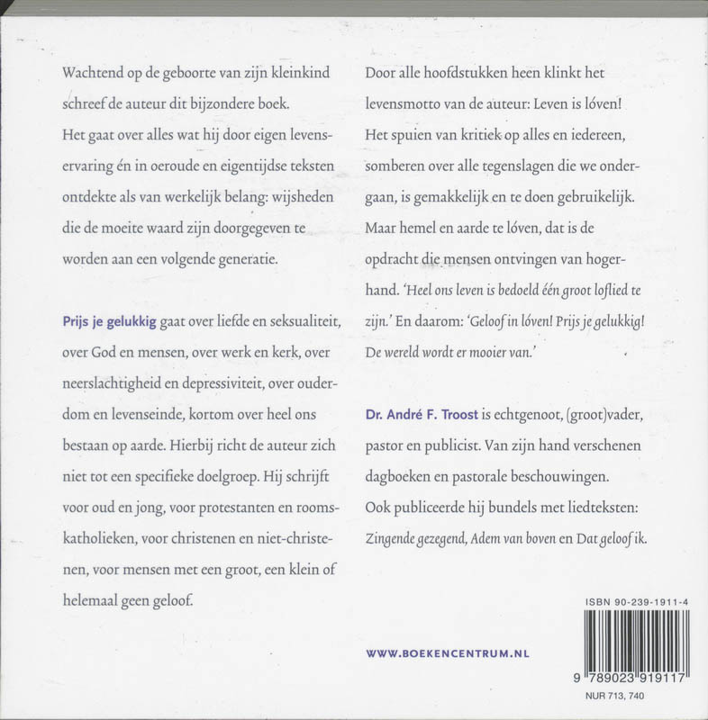 Achterkant van Prijs je gelukkig