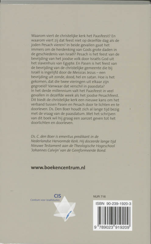Achterkant van Pasen feest van bevrijding