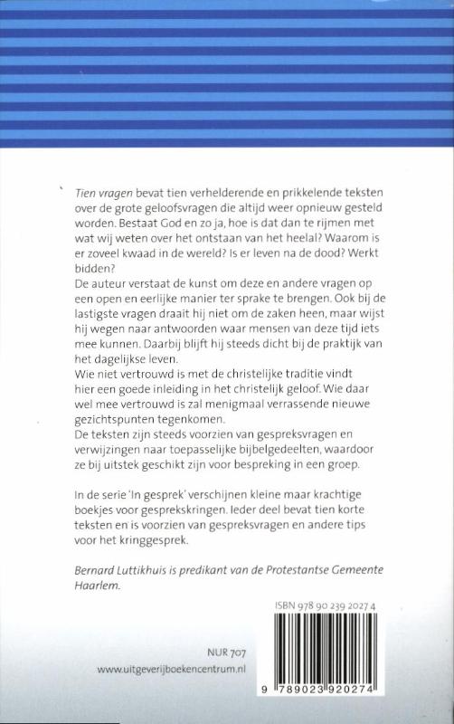 Achterkant van Tien vragen