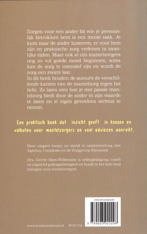 Achterkant van Zorgen voor anderen