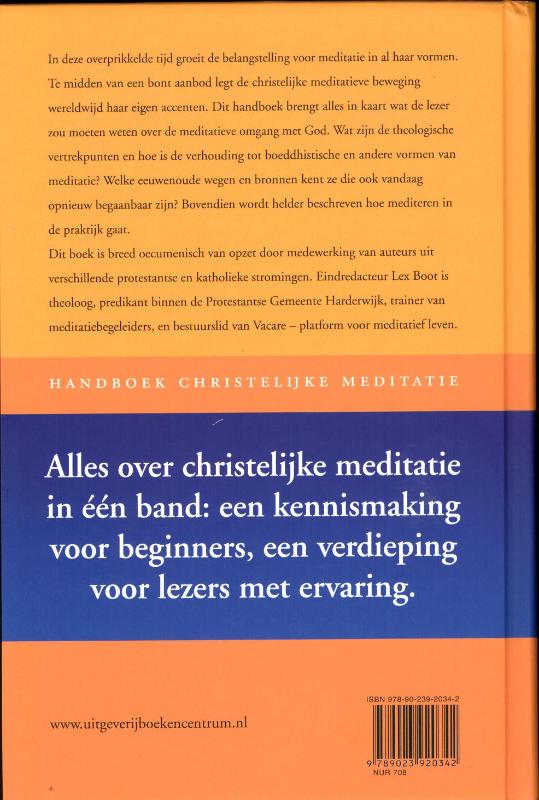 Achterkant van Handboek christelijke meditatie