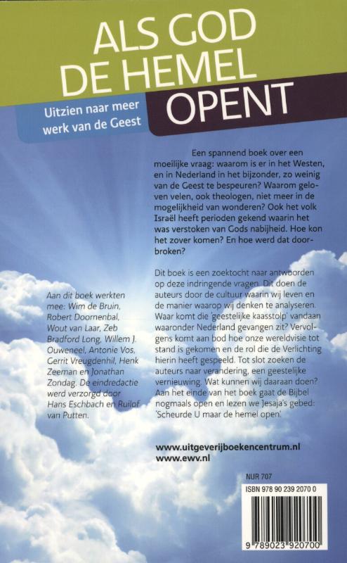 Achterkant van Als God de hemel opent