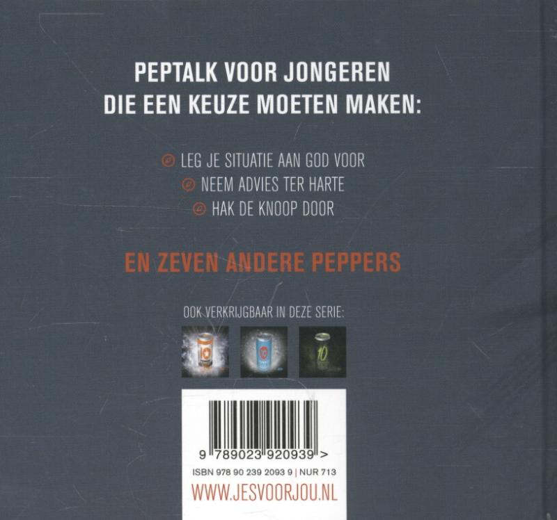 Achterkant van 10 peppers, als je keuzes moet maken