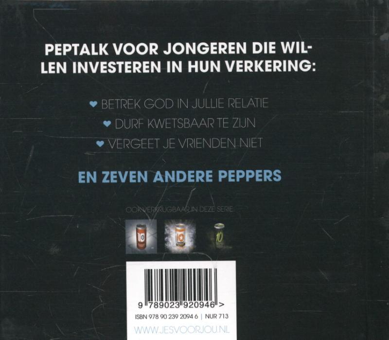 Achterkant van 10 peppers voor je verkering