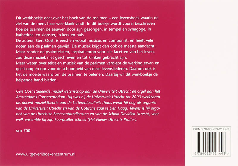 Achterkant van De psalmen gezongen