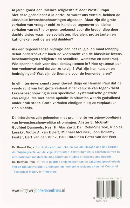 Achterkant van De veerkracht van het grote verhaal