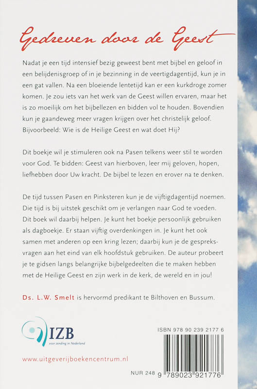 Achterkant van Gedreven door de Geest
