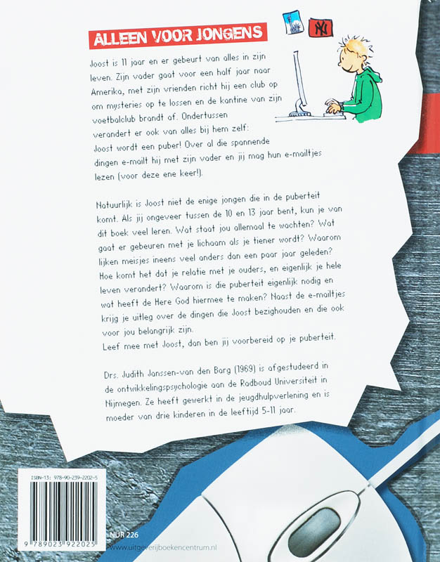Achterkant van Alleen voor jongens