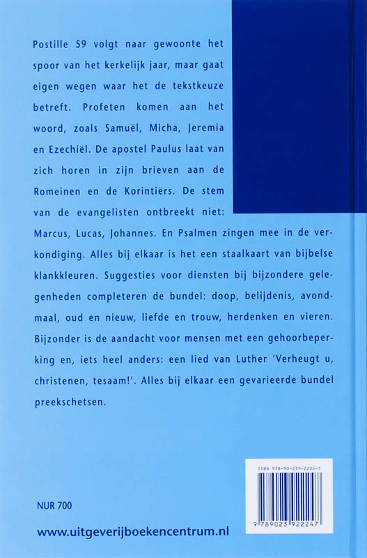 Achterkant van Postille 2007-2008