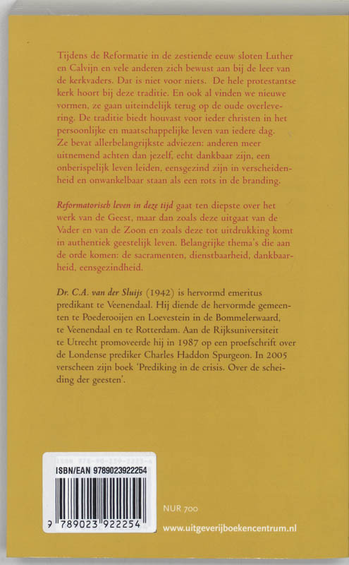 Achterkant van Reformatorisch leven in deze tijd