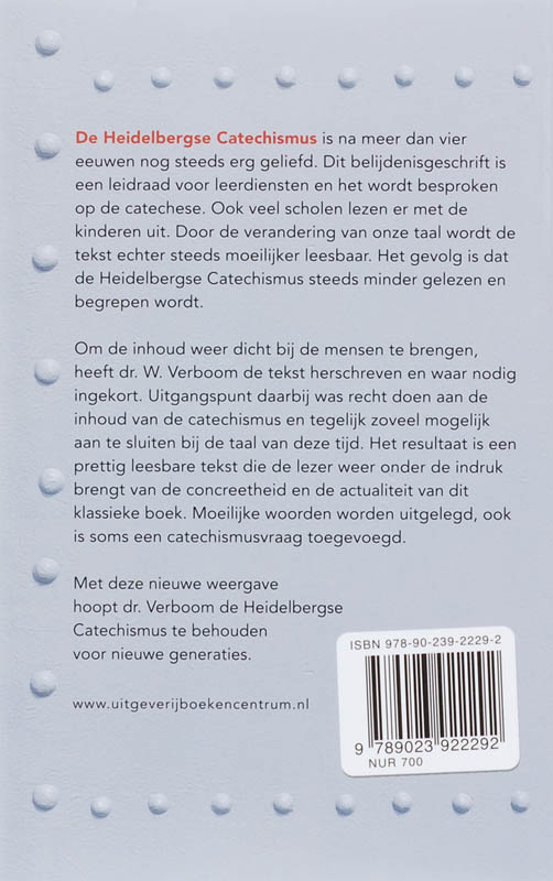 Achterkant van De Heidelbergse Catechismus