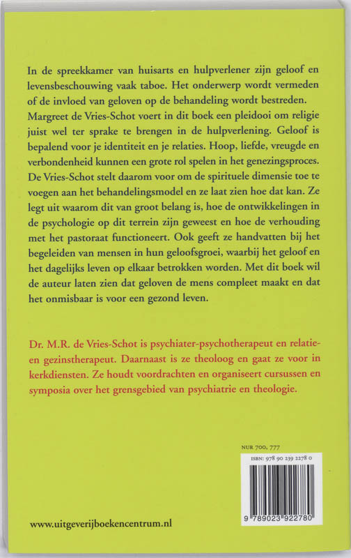 Achterkant van Geloven is gezond