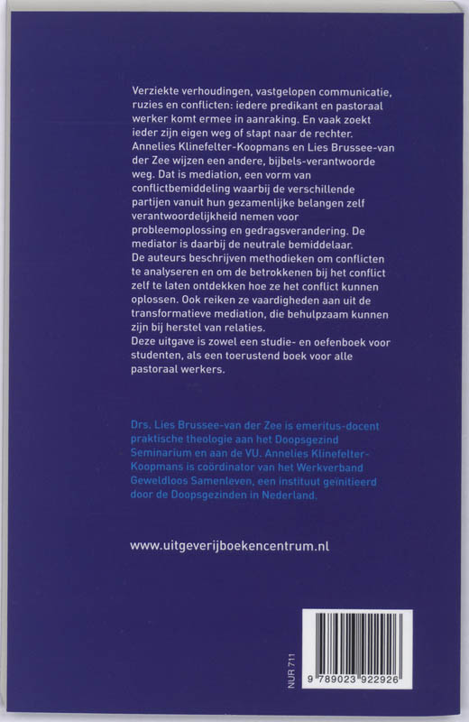 Achterkant van Mediation in het pastoraat