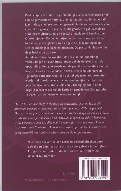 Achterkant van 1 Korintiërs