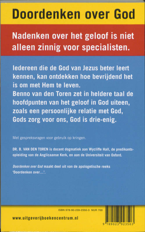 Achterkant van Doordenken over God