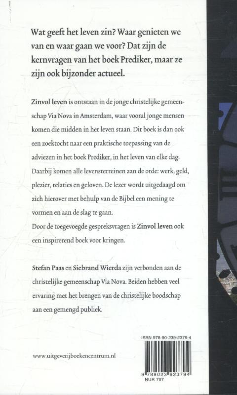 Achterkant van Zinvol leven