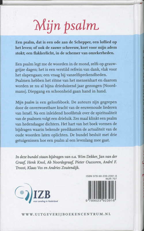 Achterkant van Mijn psalm