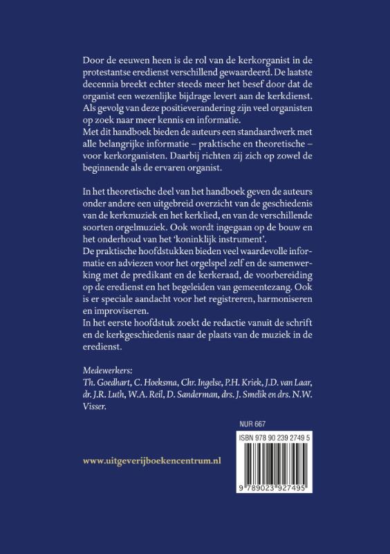 Achterkant van Nieuw handboek voor de kerkorganist