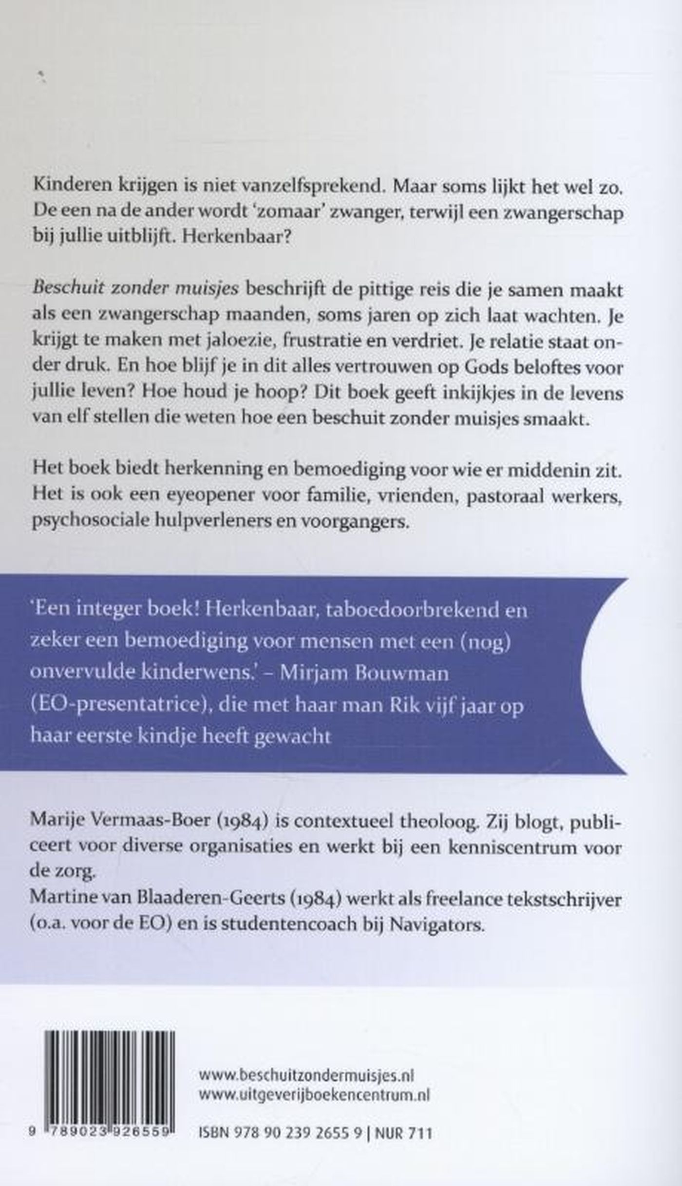 Achterkant van Beschuit zonder muisjes