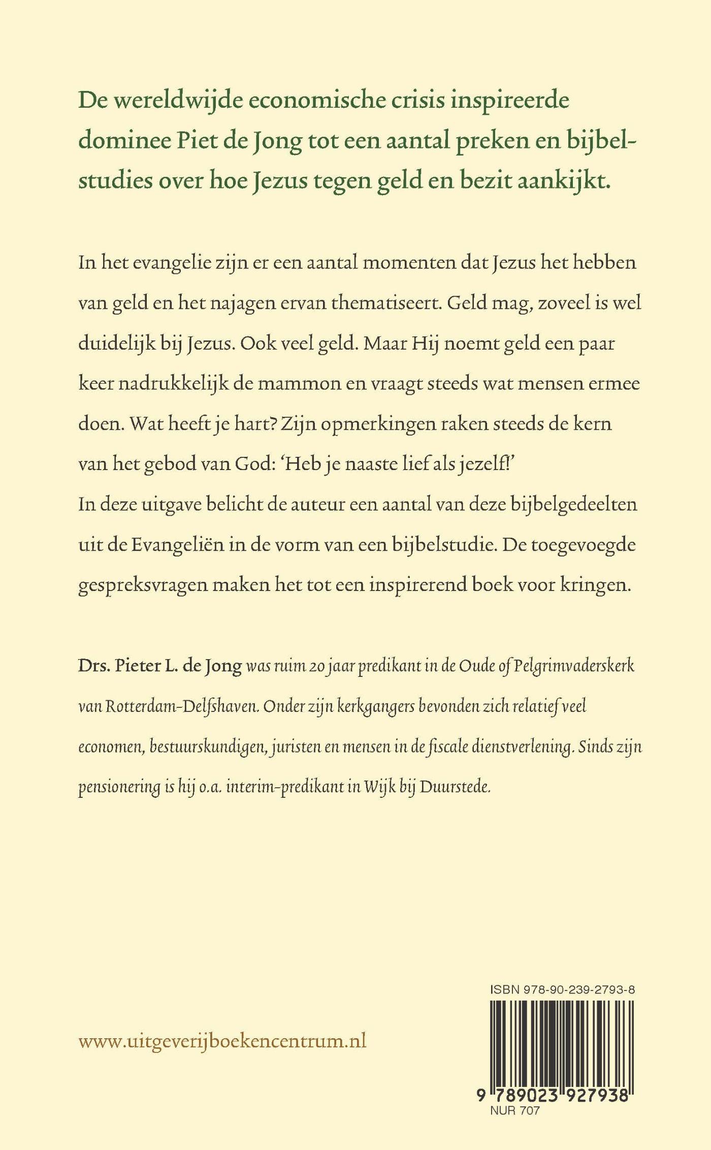 Achterkant van Jezus en de mensen met geld